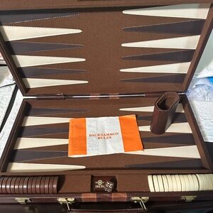 Skor-Mor Backgammon Leather Game Set